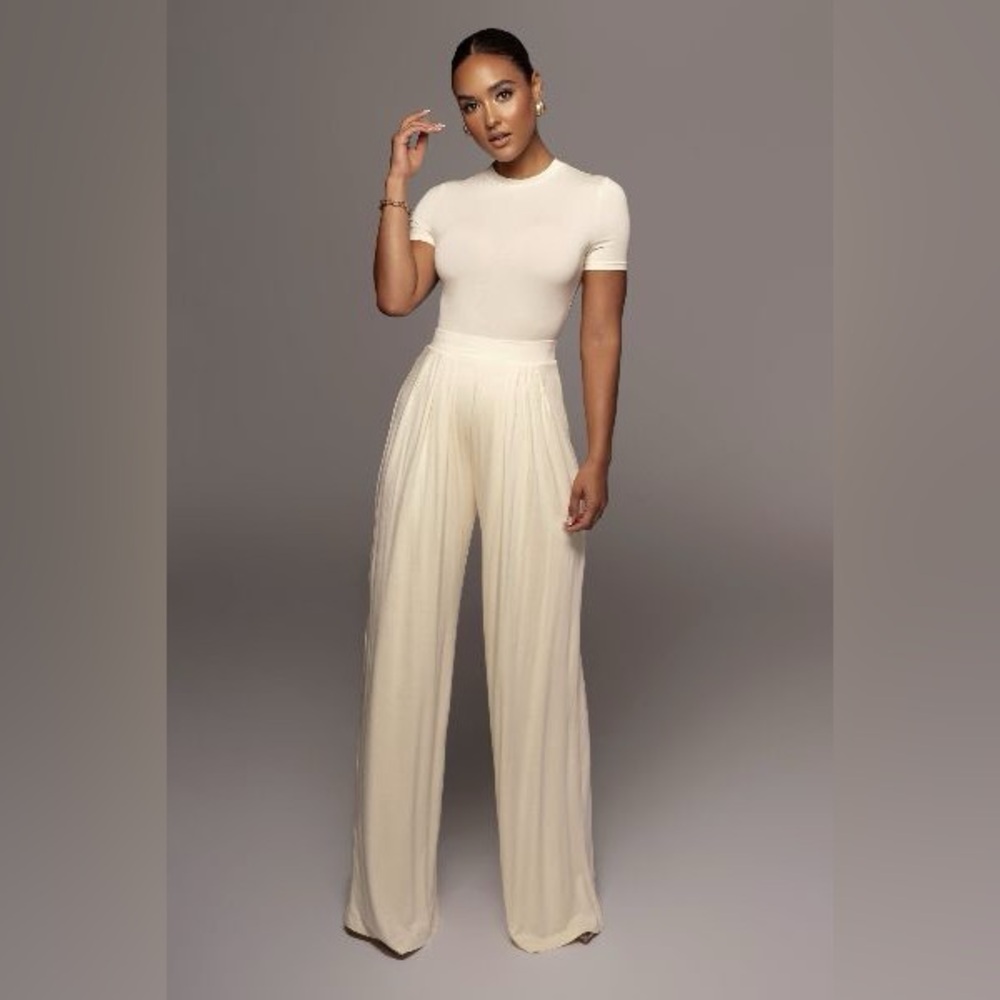 JLUXLABEL Cream Wide-Leg Jumpsuit